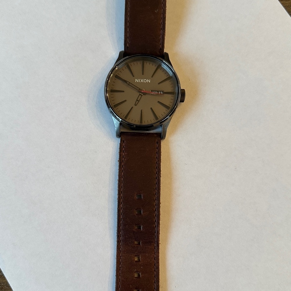 Nixon Brown Leather Sentry Watch